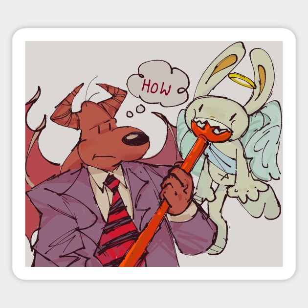 sam and max - devil and angel ?? Sticker by xxlisagamerxx